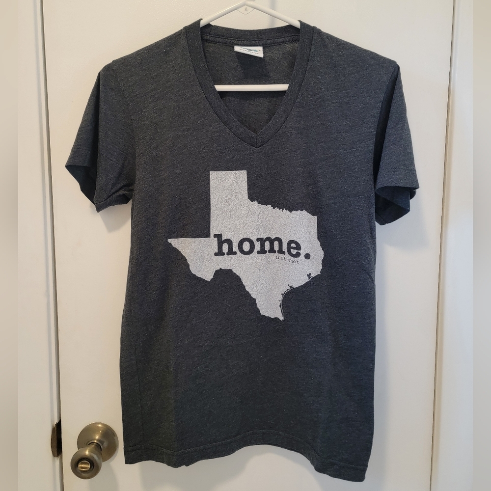 Gray V-Neck Texas Home Tee